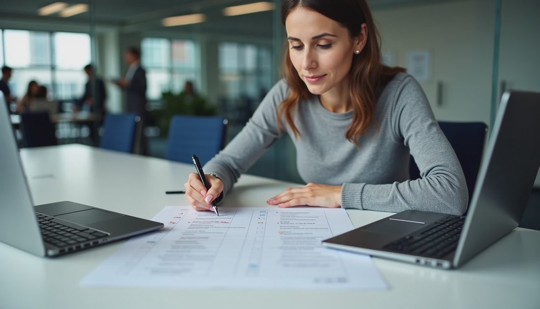 Operations lead crossing out unneeded endpoint protection features on a checklist