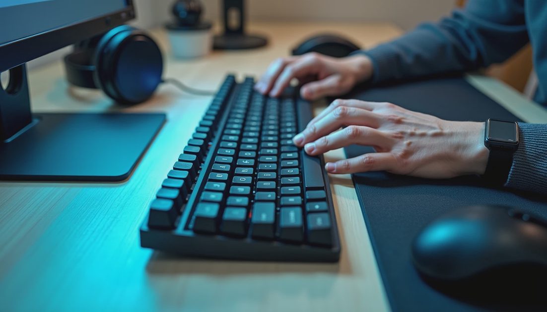 A team member testing antivirus software during an office trial