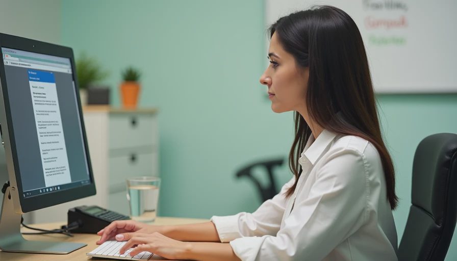 office manager receiving a clear support reply while testing vendor responsiveness for business antivirus comparison