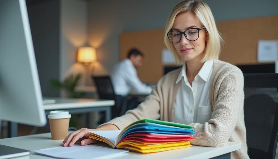 An office assistant working through the access list during the quarterly small business security compliance checklist review